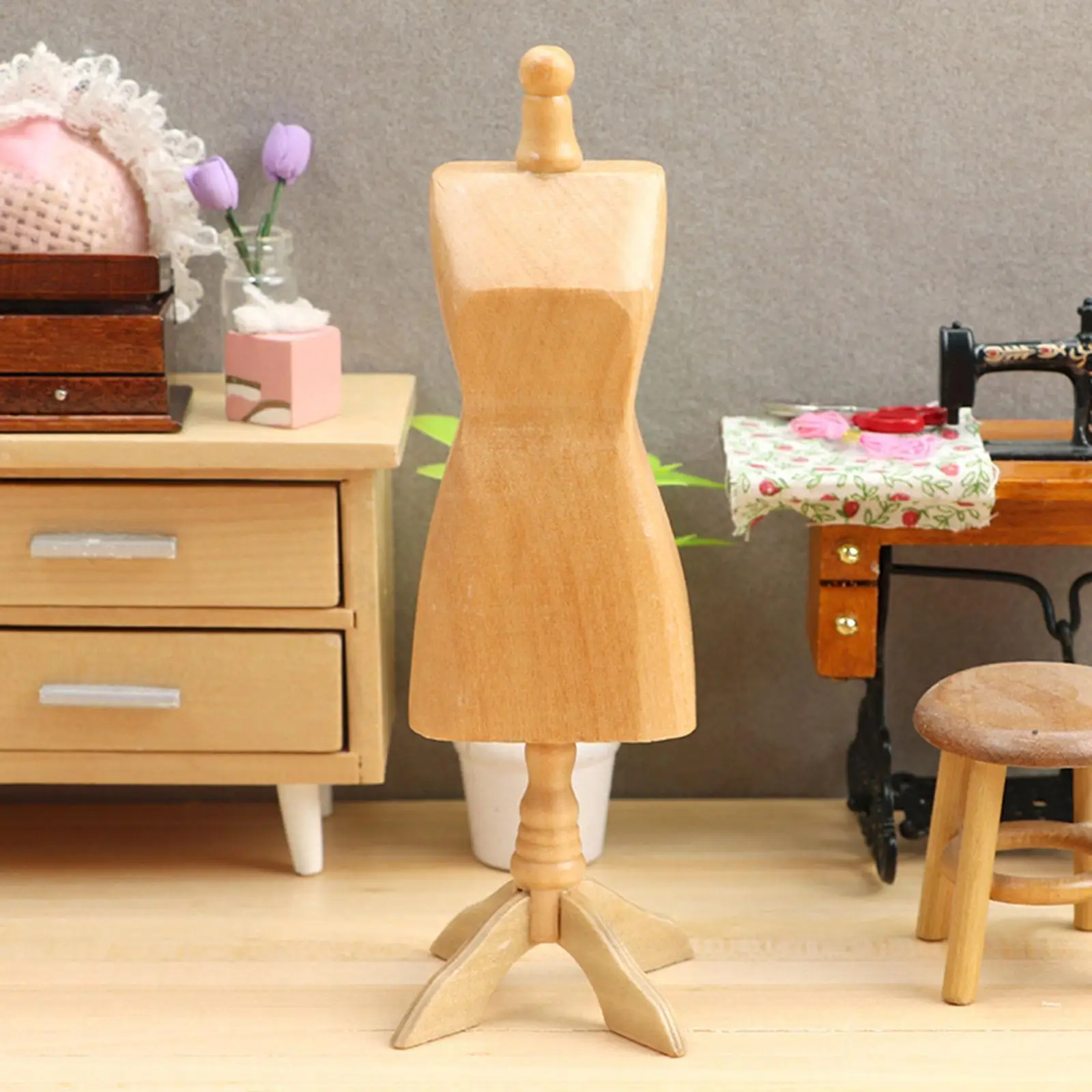 1:12 Scale Dollhouse Miniature Model Hanger Storage Rack Jewelry Stand Necklace Mannequin for Micro Landscape Diorama Decoration