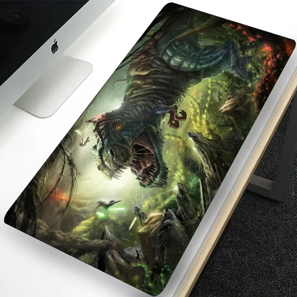 Anime Dinosaur Large Gaming Mouse Pad Computer Mousepad PC Gamer Laptop Mouse Mat Office Mausepad Silicone Keyboard Mat Desk Pad