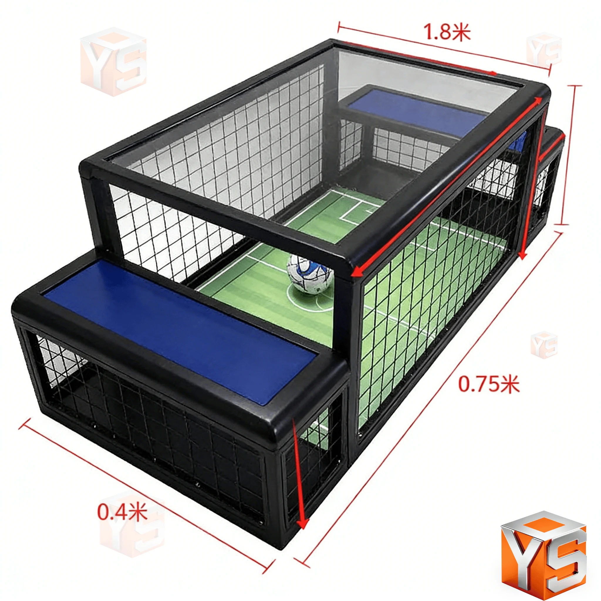 ZDYS Interactive Metal Football LED Light Under Table Soccer Game Machine With English Support For 2 Players