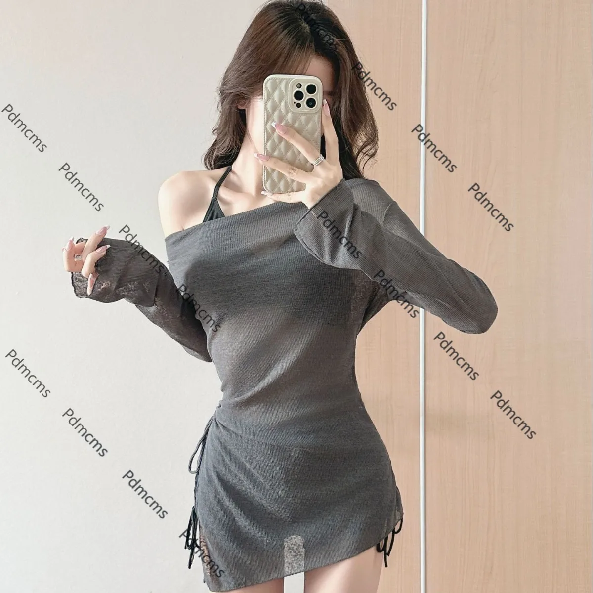 

Новый купальник 2029, женский комплект из трех частей с разрезом, свежий ветер, чтобы прикрыть живот и выглядеть тонким, консервативный отпуск, хит продаж.