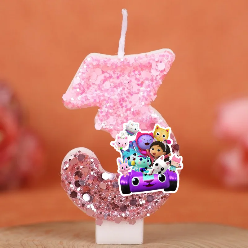 Velas de Cumpleaños con Números del 0 al 9, Diseño Anime 3D, Lindas Velas de la Casa de Muñecas de Gabby, para Fiestas Infantiles, Pasteles de Cumpleaños, Baby Shower, Regalos