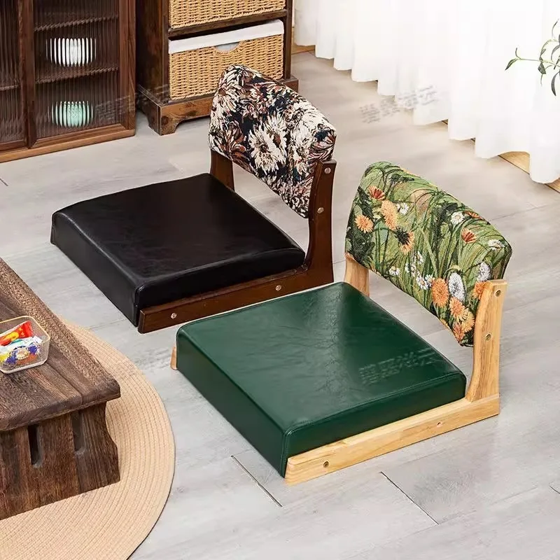 

Tatami seat Solid wood legless chair Balcony bay window Lazy sofa Bed back Japanese floor