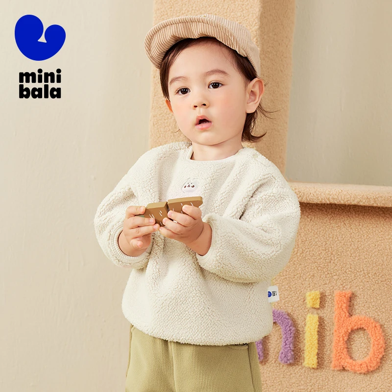 

Mini Bala Long Sleeve Top for Boys and Girls 2024 Autumn New Product Soft Versatile Top