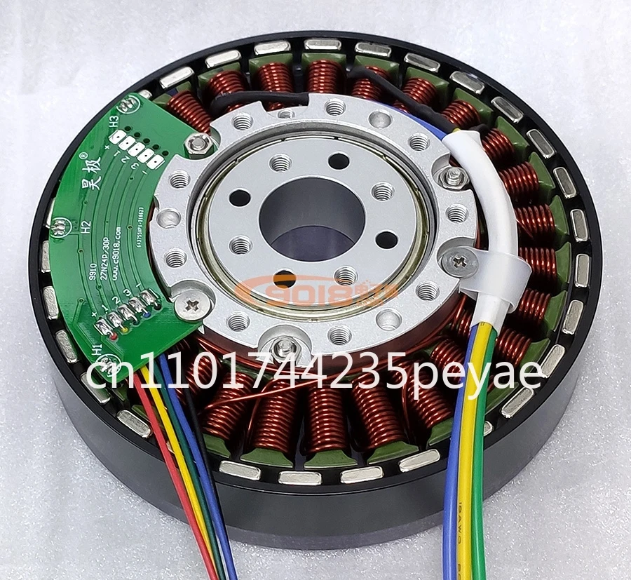 300W Disc DC Brushless Motor 27N30P Hollow Shaft Flat Direct Drive Motor with Sensory Belt Hall