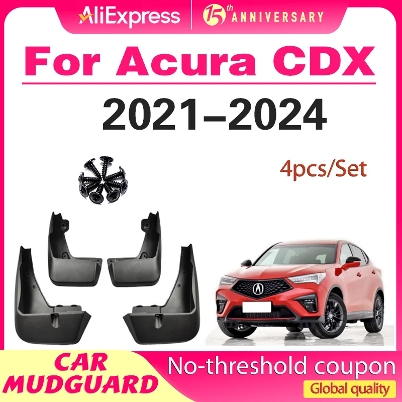 

For Acura CDX 2021-2024 2022 2023 Mudflaps Splash Guards Mudguards Mud Flaps Fender car Accessories