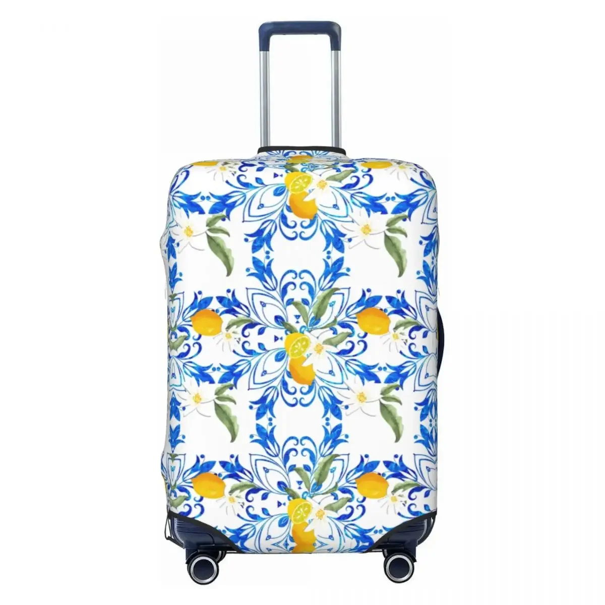 

Custom Citrus Mediterranean Style Mosaic ,lemon Fruit Travel Luggage Cover Washable Suitcase Cover Protector Fit 18-32 Inch