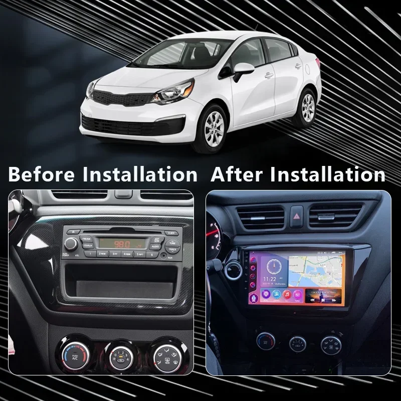 2K QLED For Kia RIO 3 2011 - 2017 Car Radio Multimedia Video Player GPS Carplay Auto 4G Navigation Stereo Android 13 No 2din dvd