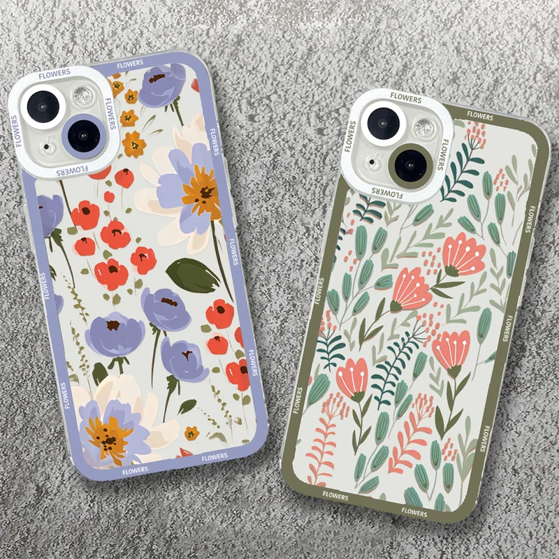 Flower Case For Redmi 13C Fundas Xiaomi Redmi Note 13 12 11 Pro Plus 12S 11S 11 10S 10 Redmi 13C Transparent Silicone Cover