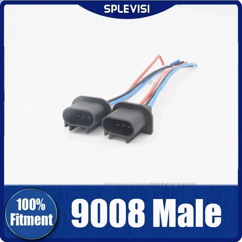 

2Pcs Wire Pigtail Male PVC 9008 H13 Socket Harness Base Connector Plug For Headlight Headlmap Bulbs