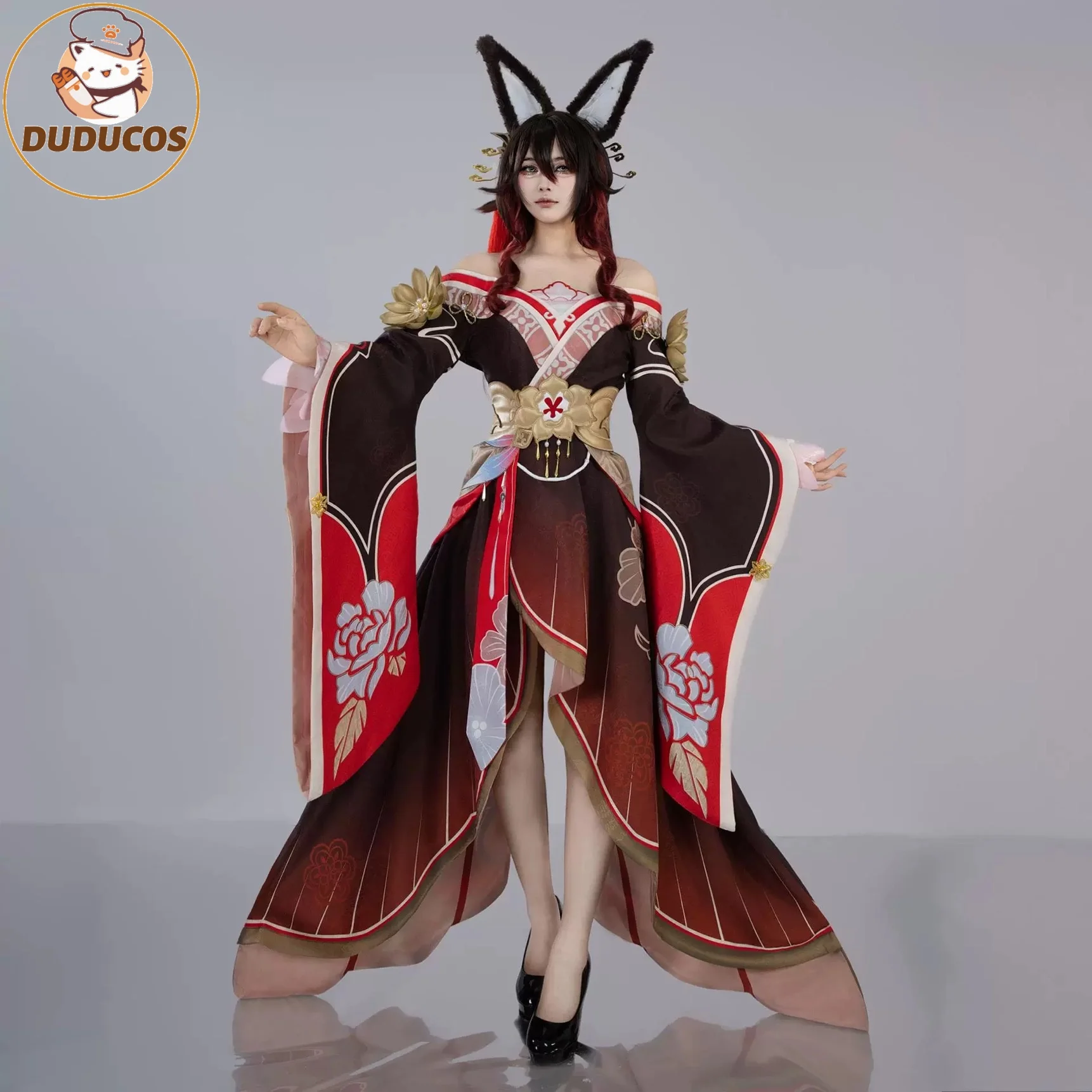 Honkai Star Rail Fugue Tingyun Cosplay Costume Ancient Style Fox Tails Design Women Dress Halloween Carnival Party Suit