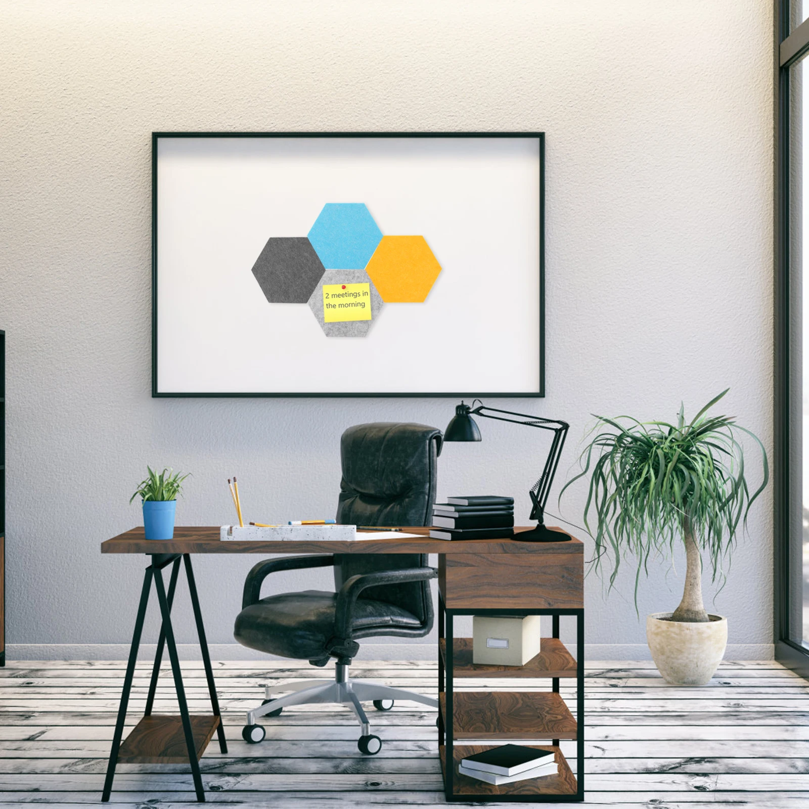 

Multipurpose Hexagonal Felt Board Decoration Pinboards Wall Sticker Memo Alloy Self Adhesive