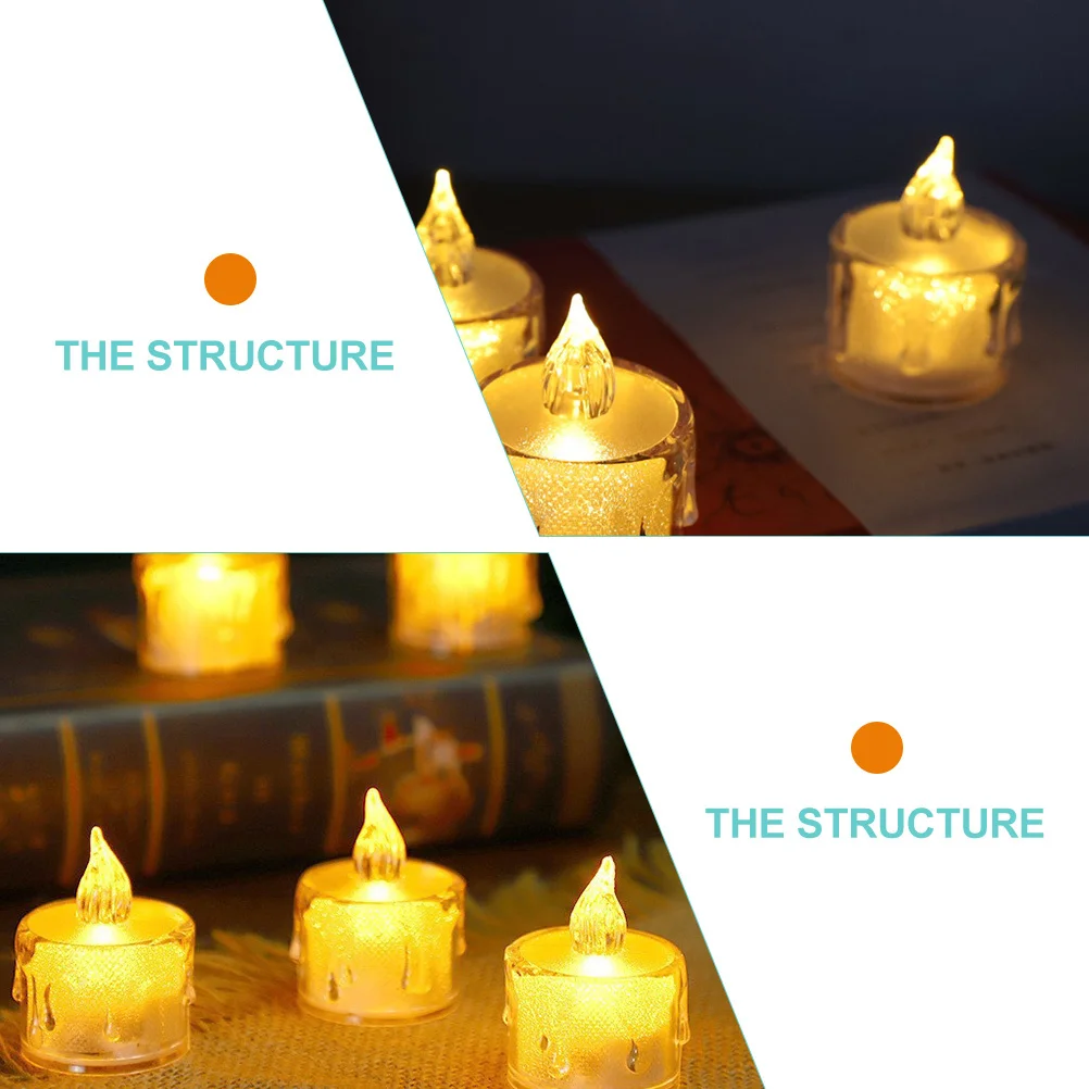 

12Pcs LED Lights Powered Flameless Tealight Electric Candles for Wedding Restaurant Romantic