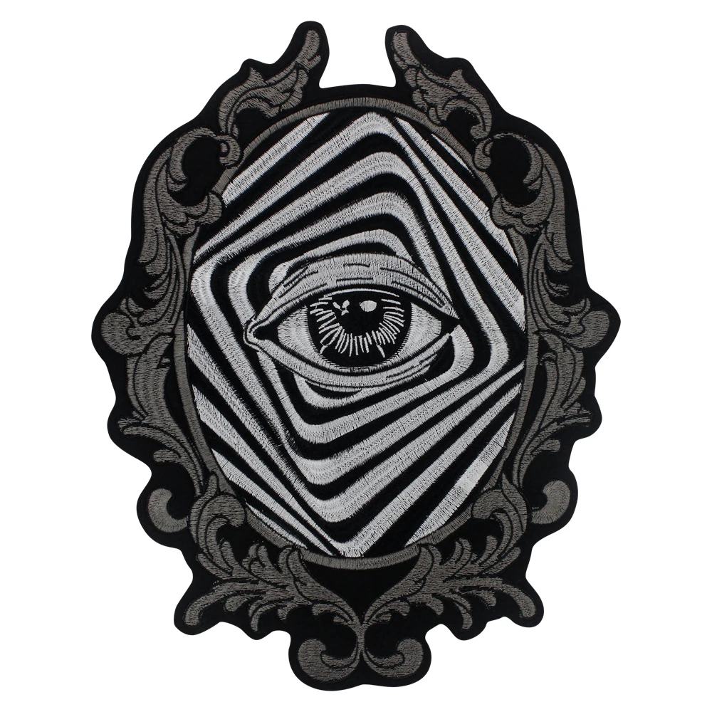 Embroidered Fabric Patch Evil Eyes Applique Iron on Patches for MC Club Vest Decor Lucky Badges