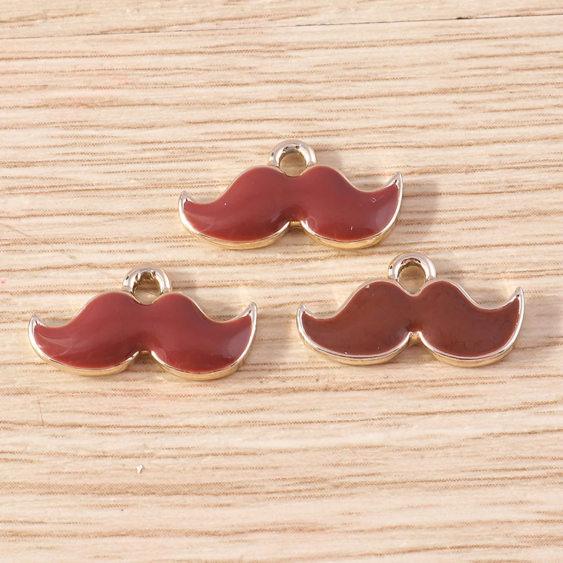 Tusember 10 Stück Emaille-Anhänger mit Gentleman-Hut, Schnurrbart, Bart und Sonnenbrille für die Herstellung von niedlichen Ohrringen, Armbändern und Schmuck – Detail 13