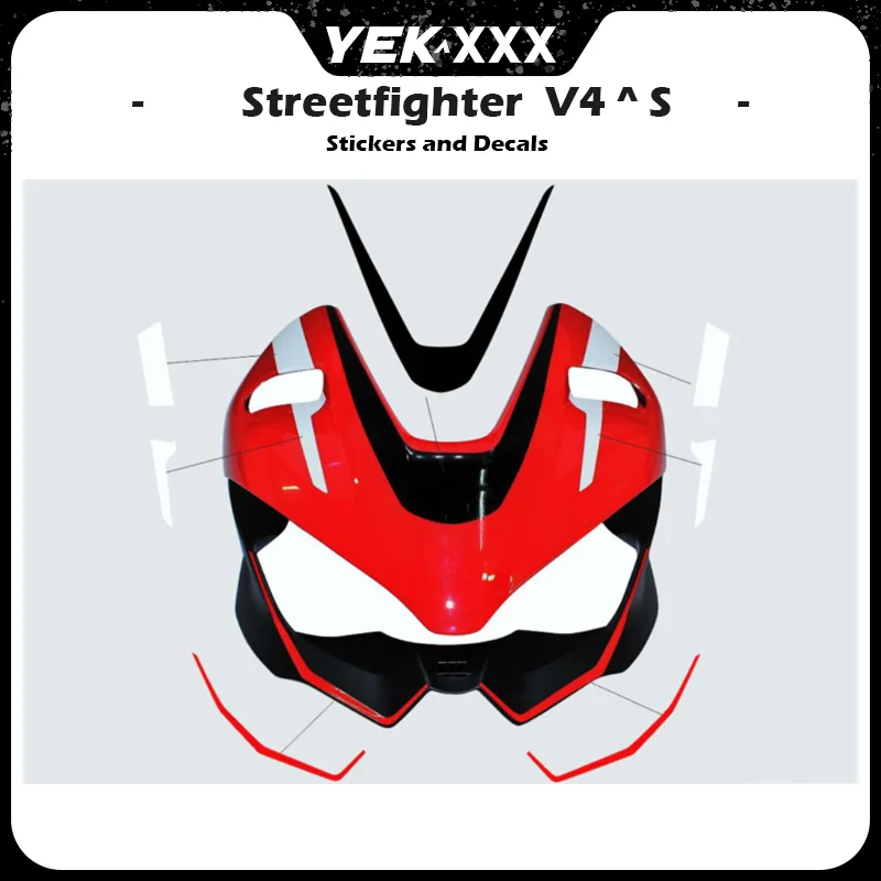 

Front Fairing's Stickers Custom Designed For Ducati Streetfighter V4 V4S V4SP Cut Cutout Sticker Decals LOGO