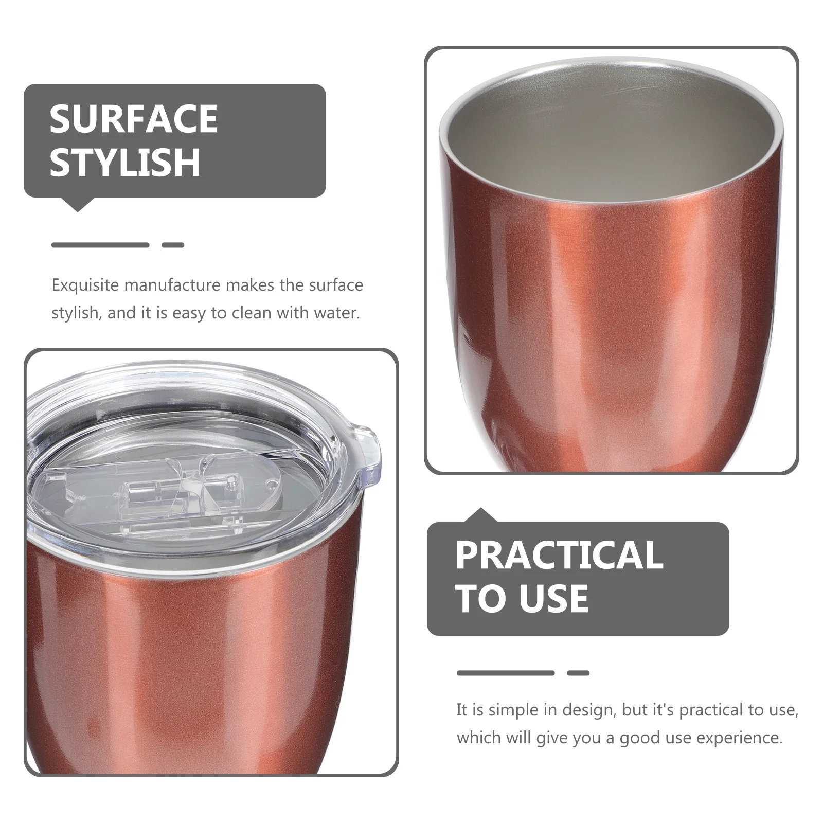 

1pcs Double Layer Stemless Goblet High-Grade Stainless Steel Multi-Function Household Wine Cup For Party Hotel Restaurant Use