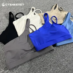 Hoge stretch comfortabele one-shoulder sportbeha ondergoed dames bralette fitness gym top dames yoga beha hardlooptraining yogakleding