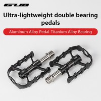 GUB GC083 Bicycle Ultra-light Double Bearing Aluminum Alloy Pedal MTB/Road/Folding Bike Titanium Axle Pedals Lightweight Pedals