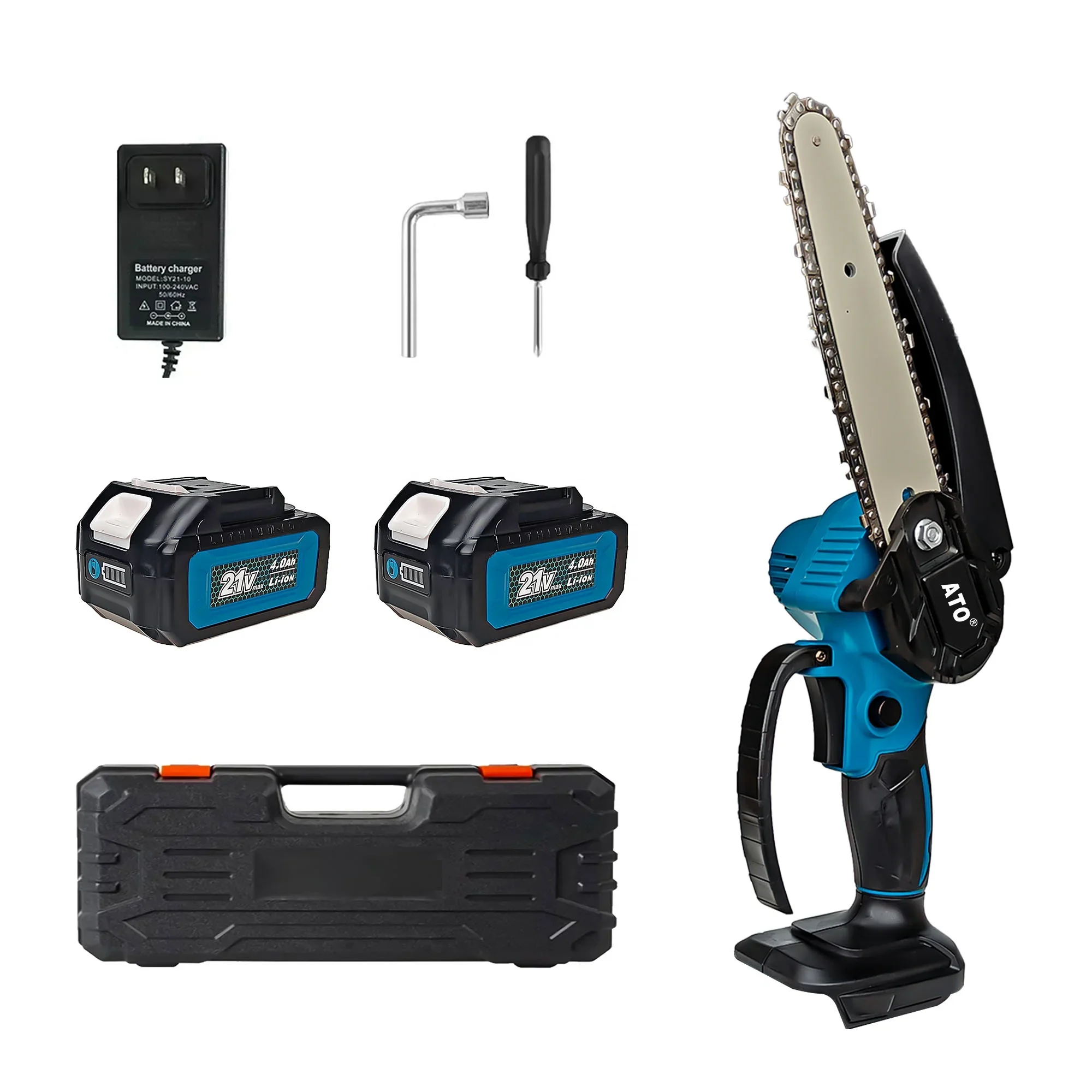 

A83441 Multifunctional Cordless Garden Tools Rechargeable Lithium Battery Wood Saw 21V Cordless Chainsaw 6 inch