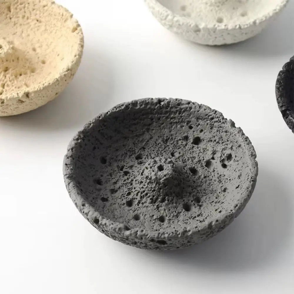 Cement Cement Incense Burner Concrete Texture Planetary Style Incense Stick Stand Plug in Decorative Incense Burning Tray