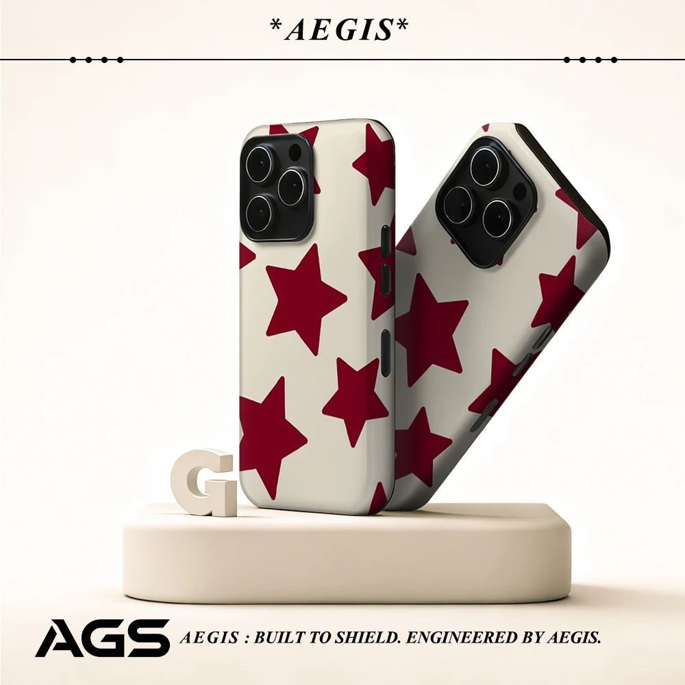 Burgundy StarS Handyhülle für magnetische Handyhülle für iPhone 17 16 15 14 13 Pro Max Plus, einzelne doppelschichtige robuste Hülle