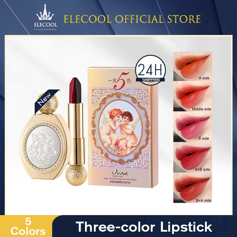 5 in 1 Oriental Classical Beauty Lipstick Matte Pigmented Waterproof Lasting Lip Makeup Silky touch Charming Cosmetics