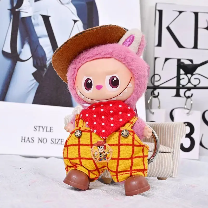 

Plaid Overalls Set for 4th Gen Labubu, Pin for Love Collection with Hat & Scarf, Cozy Changeable Clothes (Clothing Only)
