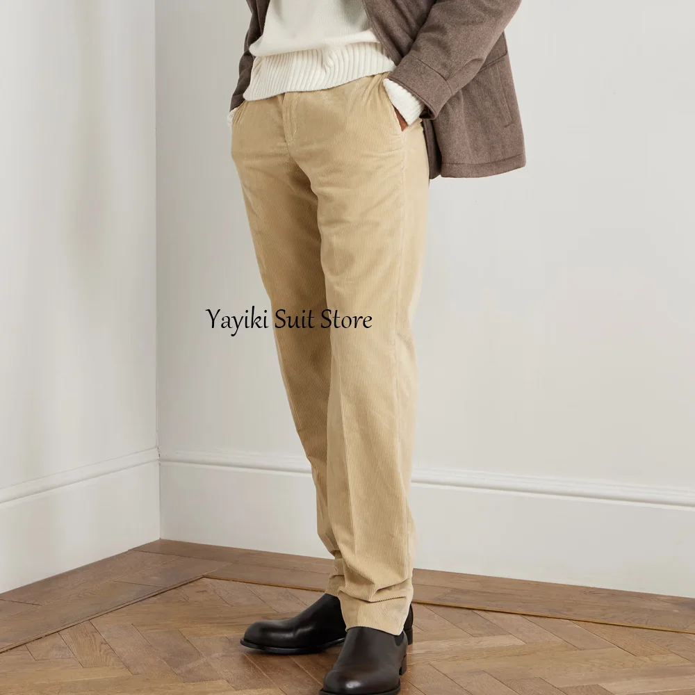 

Casual Pants Corduroy Fabric Men's Tailoring Pants Trouser for Man Trousers Straight Leg Work Classic Clothing
