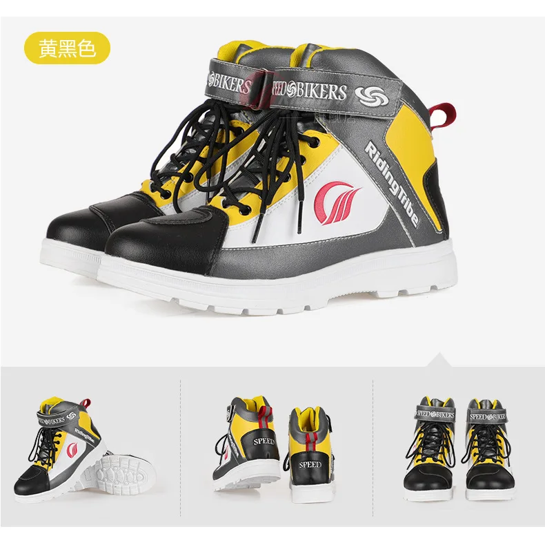 

Four Season Off-road Road Racing Boots Locomotive Men's Anti-drop Anti-splashing Breathable Boots Motorcycle Riding Shoes