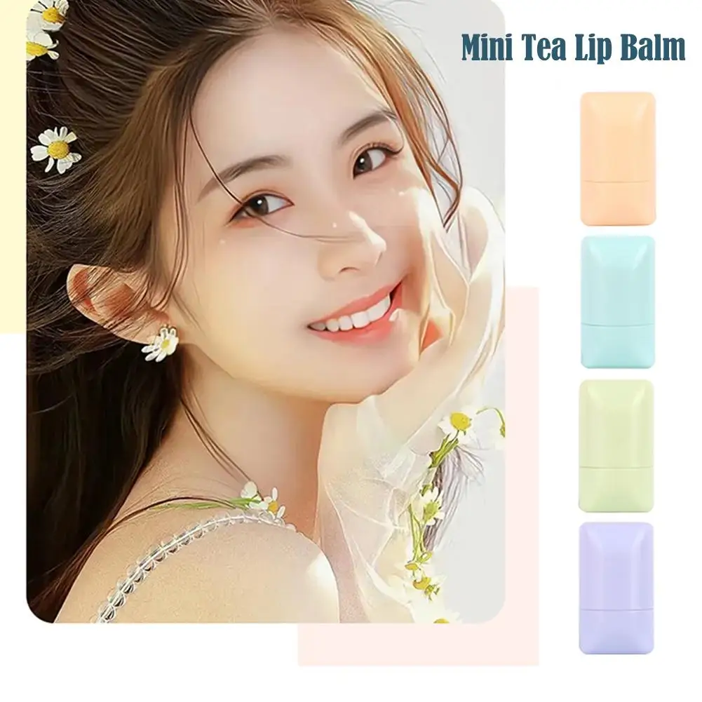 Mini Tea Lip Balm 2pcs/set Moisturizing Anti-dry Easy To Carry Lipstick Lasting Nourishment Cute LipGloss Daily Care Lips Makeup