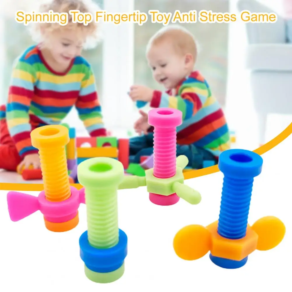 4Pcs Novelty Fingertip Spinner BPA Free Anti Stress Toys Colorful Pencil Topper Fidget Toy Spinner  Stress Relief