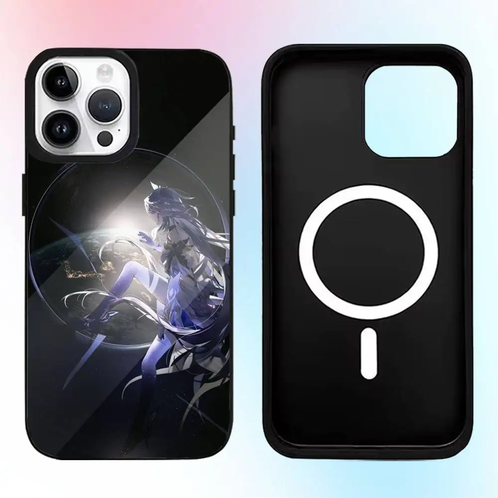 Etui na telefon G-GENSHIN IMPACT S-Skirk-es do iPhone'a 17, 16, 15, 14, 13, 12, 11 Plus, Pro Max z magnetycznym systemem Magsafe i bezprzewodowym ładowaniem.