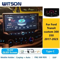 WITSON Android 13 Car Radio SYSTEM for Ford Transit custom 300 350 2017-2023 QLED Carplay Auto Stereo GPS WiFi Multimedia