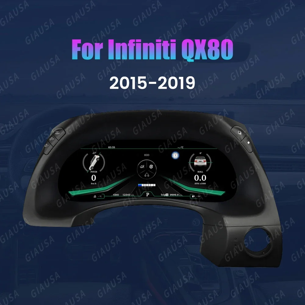 

Car Instrument Cruiser LCD Speedometer Virtual cockpit Panel LINUX System Dashboard For Nissan Patrol Infiniti QX80 2015-2019