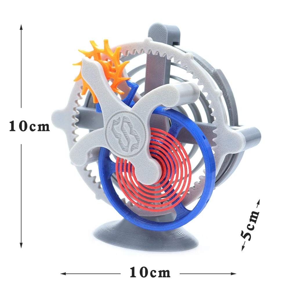 Modelo de pêndulo mecânico impressão 3D Tourbillon Equipamento de popularização científica brinquedos de descompressão Estrutura de escapamento de