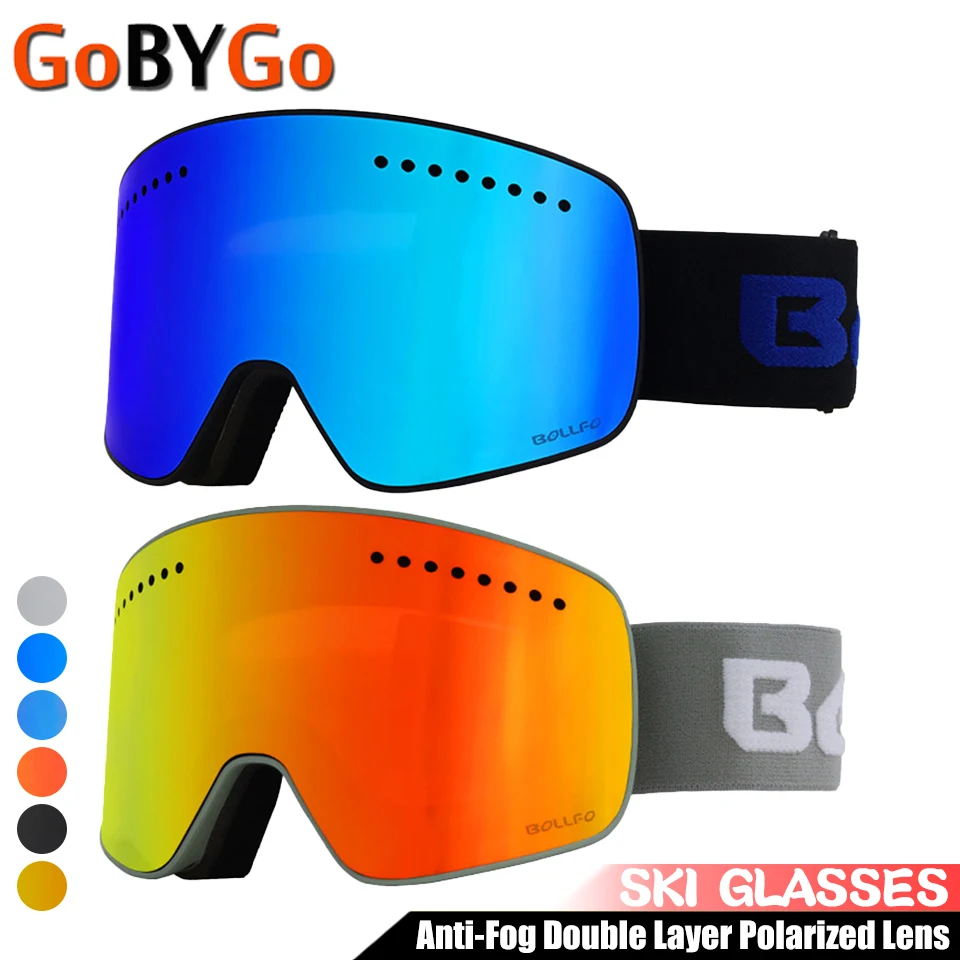 Ski Brille Anti-Fog-UV400 Magnetische Doppel Schicht Polarisierte Objektiv Ski Brille Männer Frauen Snowboard Skifahren Anti-Slip brille