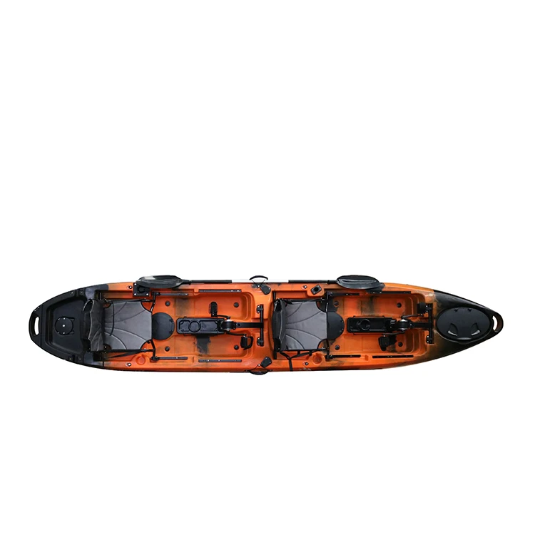 Kayak da pesca a doppio sedile Kayak in plastica per 2 persone seduto sul pedale superiore Kayak PE Certificato CE Canoa 8 gradi