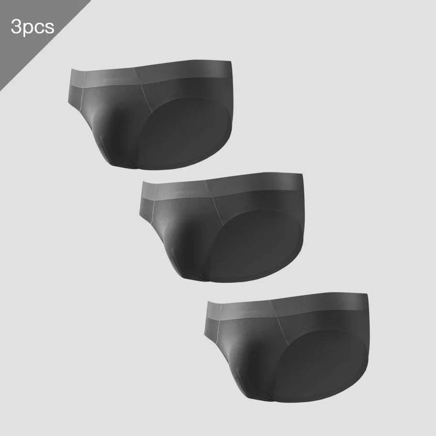 

3PCS Men's seamless and breathable triangle briefs for summer, lightweight boys' sports shorts, waistband
