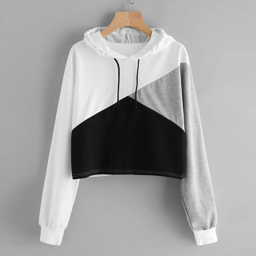 Hoodie de manga comprida feminino, moletom, pulôver com capuz, blusa, jogging, kpop