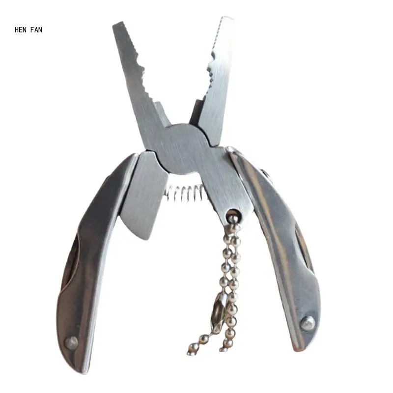 Portable Multifunction Folding Plier Metal Foldaway Cutter Keychain Screwdriver Tortoises Back Pliers Portable Pocket Tool M89D