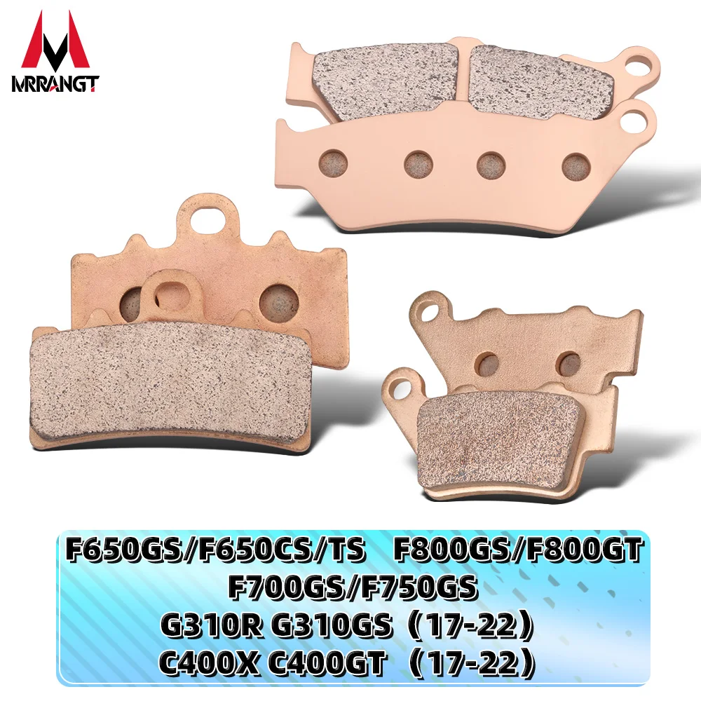 

MRRANGT Motorcycle Sintered Metal Brake Pads Front and Rear Set For BMW F650GS F700GS F750GS F800GS F800GT G310R G310GS C400X/GT