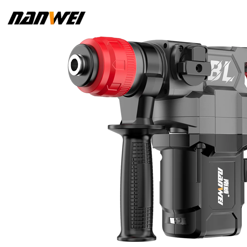 Nanwei 21V brushless 820W electric rotary hammer drill concrete breaker demolition rechargeable lithium battery heavy duty