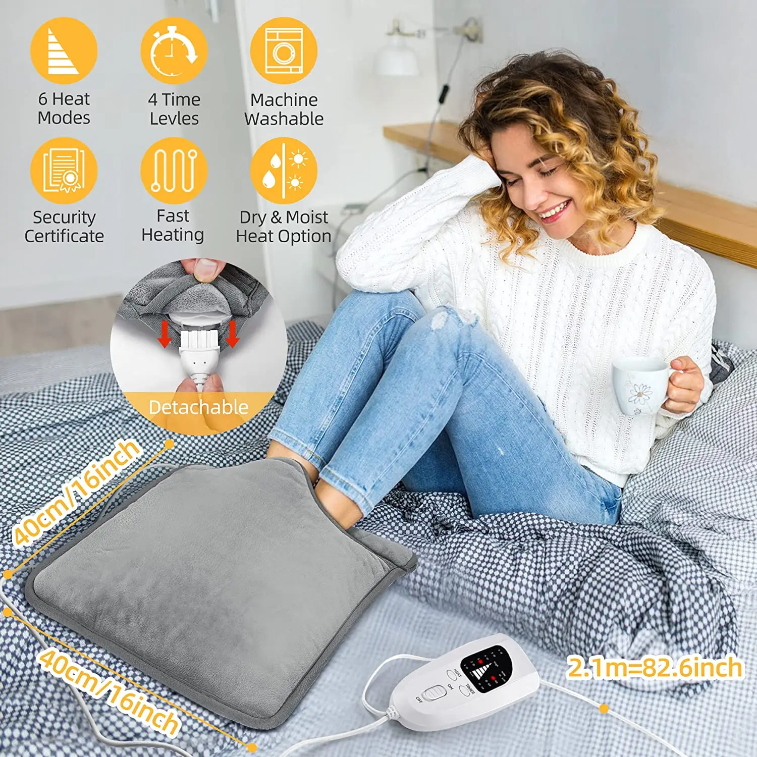 Electric Heating Pad Feet Warm Winter Hand/Foot Back Waist Abdomen Warmer Warmer Washable Household Office Heating Mat