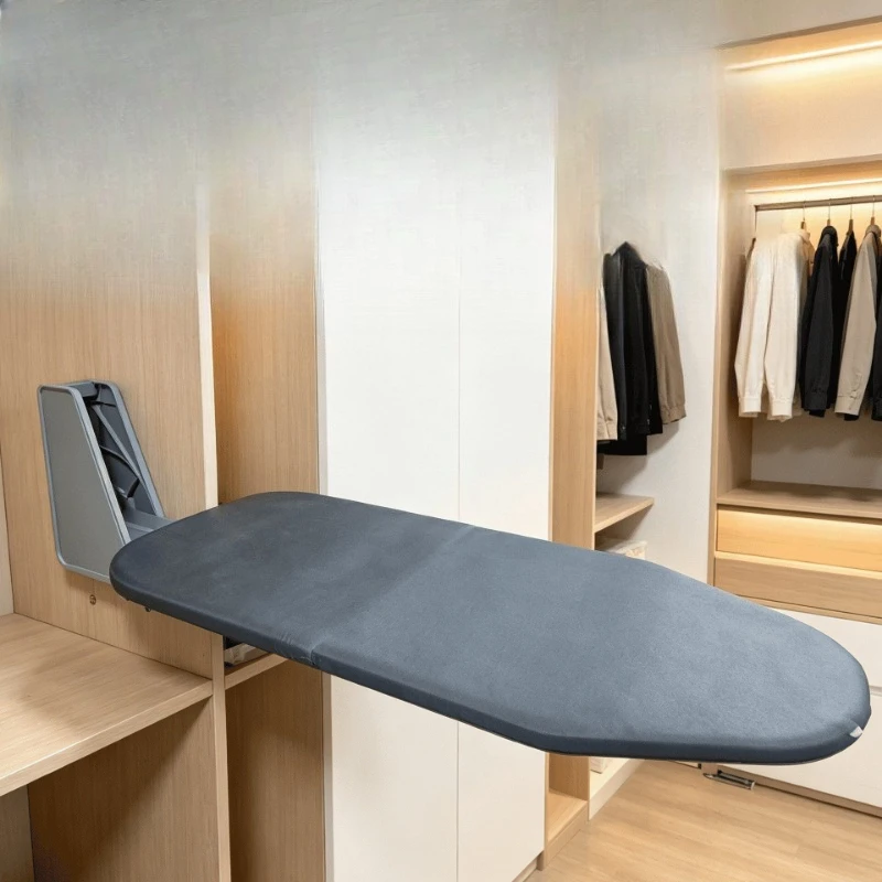 Wardrobe side ironing board telescopic ironing board cloakroom narrow cabinet buffer rotating ironing board