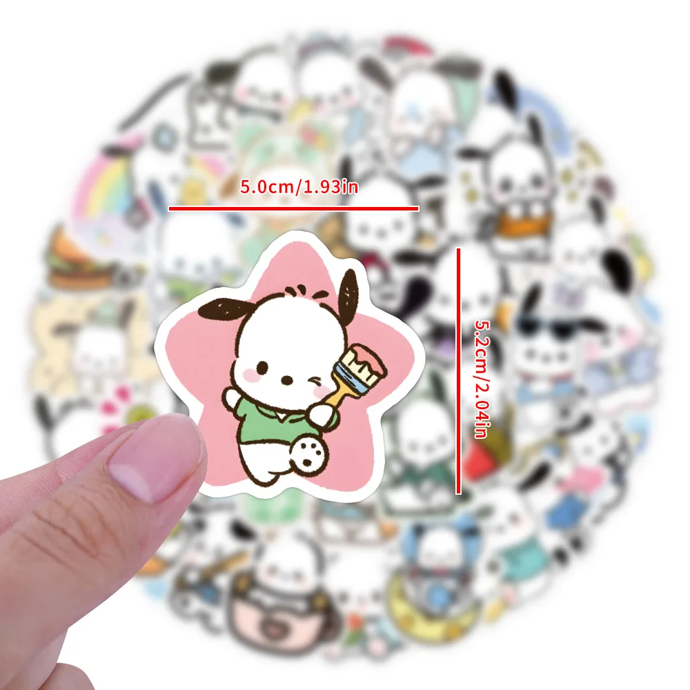 10/30/60PCS Cute Pacha dog Cartoon Stickers Sanrio Animation Graffiti DIY Ornament Stationery Laptop Guitar Skateboard Decals