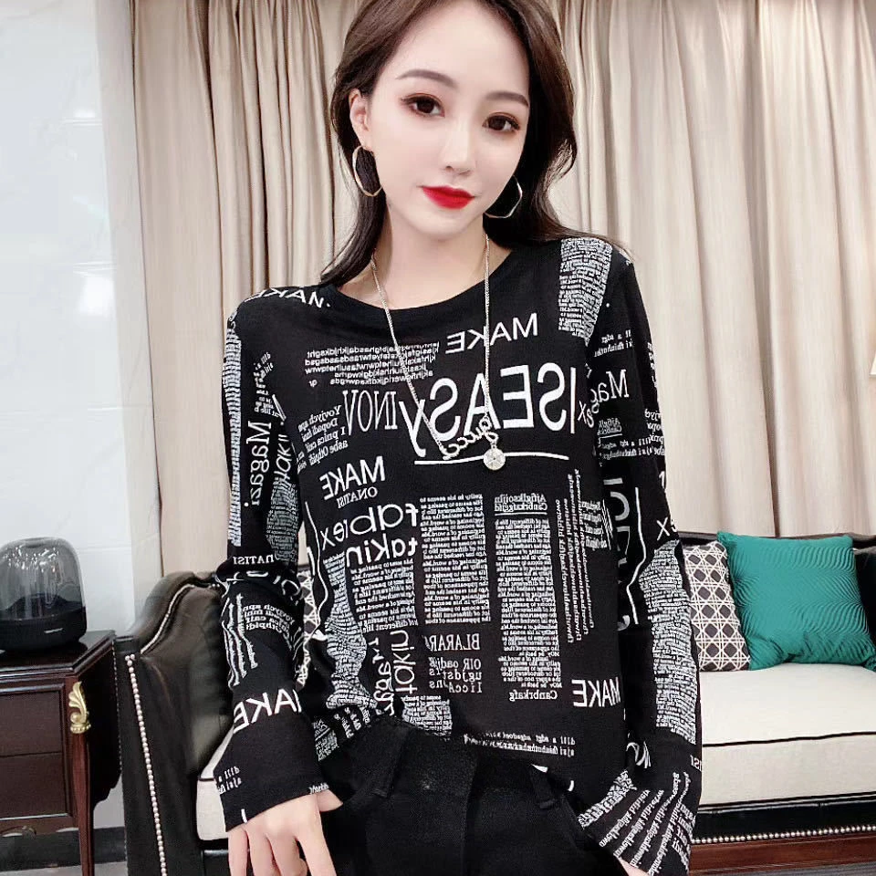 Brown Woman T-shirt 2024 With Print Clothing Black Top For Women Cotton Tee Offer Korean Style Cool Tshirt 2000s Trend Tall Emo