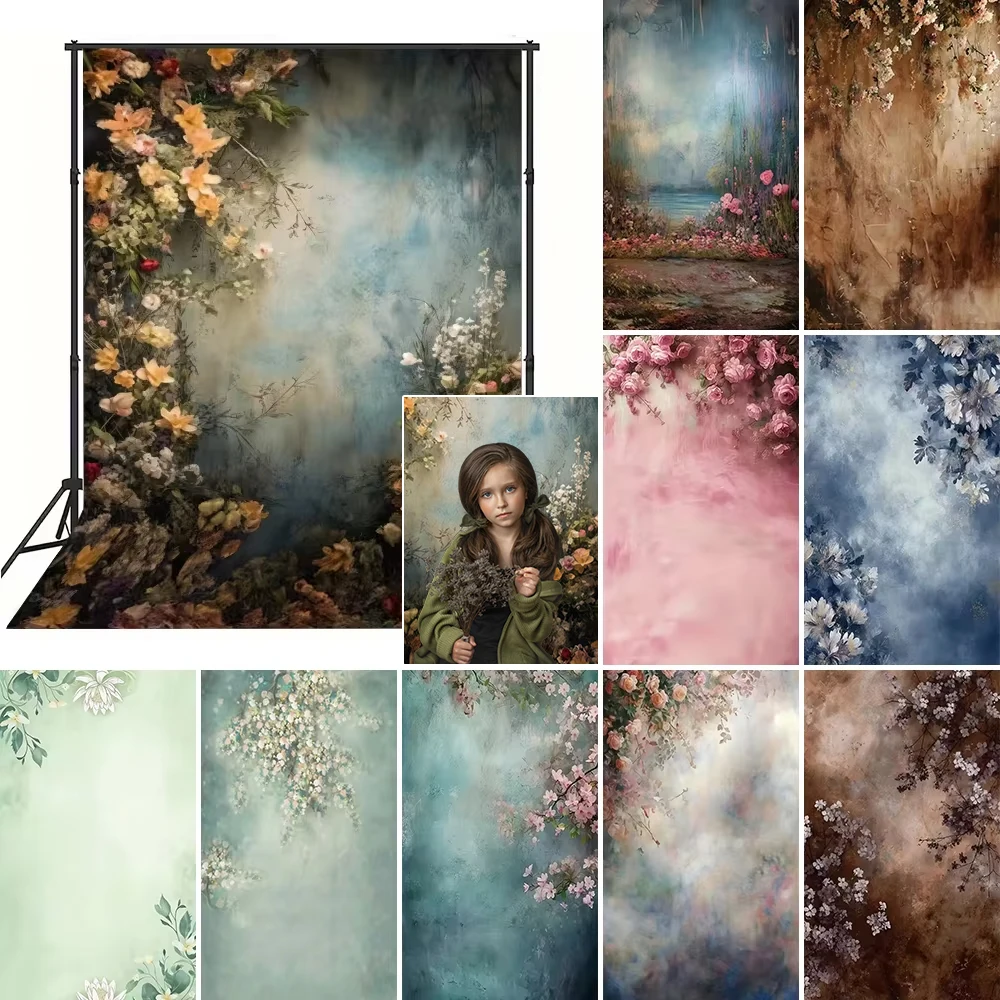 Sfondo Fotografico Floreale Astratto, Texture Vintage per Ritratti di Maternità, Bambini e Adulti, Sfondo Professionale per Foto