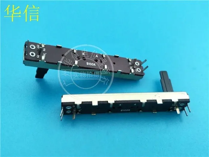 

SC4542G 60 мм двойной потенциометр скользящего фейдера B100K черная ручка 15MMC