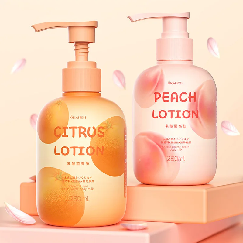 250ml Citrus & Zhizhi Peach Watery Lactobacillus Softening and Moisturizing Skin Brightening Body Lotion skin care products