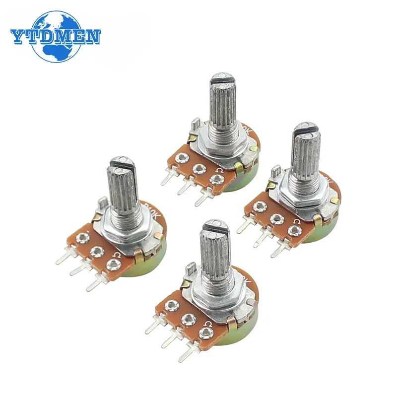 10PCS Potentiometer WH148 Resistance 20mm 3Pin 1K 2K 5K 10K 20K 50K 100K 500K 1M Ohm Linear Taper Rotary Potentiometers Resistor